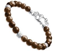 Dada Gioielli - Pulsera de hombre resistente, cuentas de acero con piedras naturales de 6 mm, ónix, turquesa, sodalita, ojo de tigre, ágata musgosa, obsidiana roja, obsidiana negra