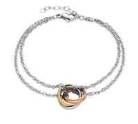 Dada Gioielli - Pulsera de mujer con anillos de 12 mm Trilogy de colores, idea de regalo para ella