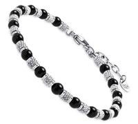 Dada Gioielli - Pulsera Mujer con Piedra Natural Vera, Amatista (Espiritualidad) - Ágata (Protección) - Amazonita (Optimismo) - Sodalite (Comunicación), Acero Inoxidable,