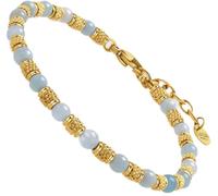 Dada Gioielli - Pulsera Mujer con Piedra Natural Vera, Amatista (Espiritualidad) - Ágata (Protección) - Amazonita (Optimismo) - Sodalite (Comunicación), Acero Inoxidable,