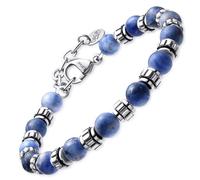 Dada Gioielli - Pulsera para hombre de piedra natural de 6 mm, ónix, sodalita, ojo de tigre, obsidiana negra, jaspe gris, turquesa - Pulsera muy resistente (sodalita)