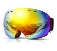 DADA-PRO Gafas de Esquí Para Hombres y Mujeres, Gafas de Snowboard Sobre Gafas OTG, Anti-Bruma, Sin Marco, Con Protección UV 100% (Naranja)