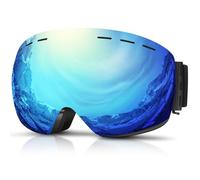 DADA-PRO Gafas de Esquí Para Hombres y Mujeres, Gafas de Snowboard Sobre Gafas OTG, Anti-Bruma, Sin Marco, Con Protección UV 100% (Azul)