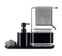 Dadabig 1PCS Organizador de Fregadero de Jabón Líquido, Juego de Organizador de Cocina, Soporte para Esponja de Fregadero, Negro