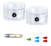 Dadabig 2 Rollos De Pulsera Cuerda, Spandex Hilo Elástico Pulsera Caja de Línea Elástica Banda elástica de 0,7 mm para Pulseras Línea Elástica Alambre para Abalorios DIY con Aguja y Tijeras