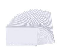 Dadabig 25Pcs Bolsillos de Carpeta de Plástico A6 Tamaño Carpeta Portafolios de Plástico Carpetas de PVC con Cremallera Organizar Documentos para Escuela y Oficina (17.5 * 11cm)