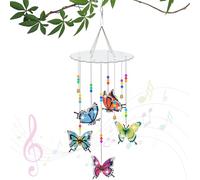 Dadabig Diamante Pintura, Mariposa Viento Chimes, Pintura de Diamantes para Manualidades, Campanillas de Viento, Doble Cara Pintura de Diamante, Regalo Ideal para Niños y Niñas