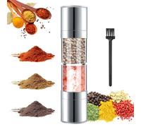 Dadabig Molinillo Pimienta 2 en 1,Molinillo Especias Salero y Pimentero Molinillo Sal Salt and Pepper Grinder Set Saleros de Cocina Modernos Juego de Molinillo de Sal y Pimienta+Cepillo de Limpieza