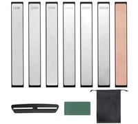 Dadabig Piedra de Afilar, Juego de 10 piezas de Afilador de Cuchillos de Piedra, Piedra de Aceite-120#,240#,600#,1000#,2000#,3000#, con cuero para afilar, 1 clip para cuchillos y bolsillo con cordón