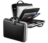 Dadanism 5200℉ Ignífugo Archivo Organizador con Combinación Cerradura, Dura Carcasa Multi-bolsillo Expandible Documento Caja, Acordeón con Asa & Etiquetas, Hogar Viaje Seguro Almacenamiento Bolsa