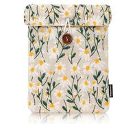 Dadanism 6-7 Pulgadas Funda Bolsa Protectora con Bordado Floral de Margaritas para Nuevo 7" Kindle Paperwhite/Colorsoft Signature Edition, 6,8" Kindle Paperwhite, K-indle Oasis/Kobo E-Reader, Beige