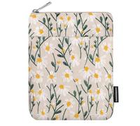 Dadanism Funda acolchada bordada para Kindle Paperwhite, 17.8 cm Kindle Colorsoft Signature Edition, funda protectora para Kindle/Kindle Oasis/Kobo E-Reader de 6 pulgadas, margarita blanca