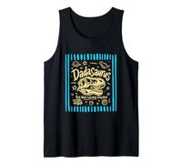 Dadasaurus Funny Dino Dad Broma Primera Palabra Última Palabra Humor Camiseta sin Mangas