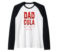 Dadcula Text Dad Vampire Funny Halloween Daddy Camiseta Manga Raglan