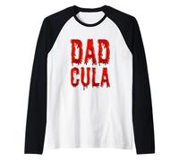 Dadcula Text Dad Vampire Funny Halloween Daddy Camiseta Manga Raglan