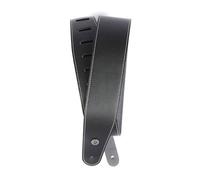 DAddario 25LS00-DX Classic Leather Strap with Contrast Stitch Black