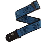 Correa de guitarra D'Addario - Accesorios para guitarra acústica y eléctrica - Extremos de cuero ecológico - Vintage Sun, Azul