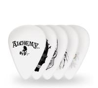 D'Addario Alchemy - Púas de celuloide para guitarra, sensación natural, tono cálido, colección de calavera, tamaño mediano, 0,70 mm, paquete de 10
