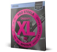 D'Addario Bass Guitar Strings, XL Pro Steels, EPS170-6, Long Scale, Regular Light Gauge 32-130, juego de 6 cuerdas, paquete de 1