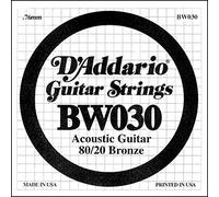 D'Addario BW030, cuerda individual para guitarra acústica, entorchada en bronce, .030