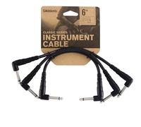 D'Addario Cable de Guitarra - Cable de Conexión de Guitarra - Cable de Instrumento - Serie Classic - 1/4 Pulg Macho a 1/4 Pulg Macho - 0.1524 Metros - Ángulo Recto - 3-Paquete