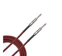 D'Addario Cable de Guitarra Trenzado - Accesorio para Instrumentos - 20 Pies/7.62 Metros - Rojo - 1 Paquete
