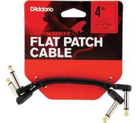 D'Addario Guitar Cable - Guitar Patch Cable - Instrument Cable - Guitar Accessories - Flat Patch Cable - 4 Inch/101.6 MM - Offset Right Angle - 2 Pack