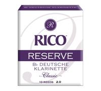 D'Addario Cañas Rico para Clarinete, Cañas Clásicas Alemanas para Clarinete en Sib, Paquete de 10, Strength 2.0