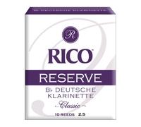 D'Addario Cañas Rico para Clarinete, Cañas Clásicas Alemanas para Clarinete en Sib, Paquete de 10, Strength 2.5