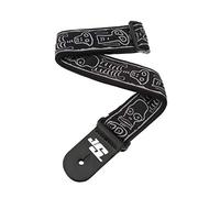 D'Addario Correa para guitarra, Joe Satriani - Diseño Calaveras y huesos - Nylon tubular de 50 mm de ancho, ajustable de 35" a 59.5", accesorios para guitarra