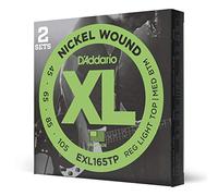 D'Addario Cuerdas Bajo - Cuerdas Bajo Electrico Cuerdas - EXL165TP - Custom Light, 45-105 2-Pack - Escala Larga, Custom Light, 45-105 (2-Pack), Long Scale