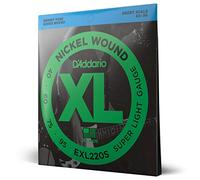 D'Addario Cuerdas Bajo - Cuerdas Bajo Electrico Cuerdas - EXL220S - Super Light, 40-95 - Escala Corta, Short Scale