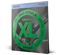 D'Addario Bass Guitar Strings, XL Pro Steels, EPS220, Long Scale, Super Light Gauge 40-95, 4-String Set, Pack de 1