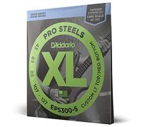 D'Addario Bass Guitar Strings, XL Pro Steels, EPS300-5, Long Scale, Custom Light Top/Medium Bottom Gauge 43-127, Tapered, 5-String Set, Pack de 1