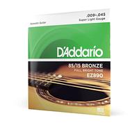 D'Addario Cuerdas Guitarra Acustica, Cuerdas de Guitarra, Cuerdas de Guitarra Acustica, EZ890 Juego de cuerdas para guitarra acústica de bronce, Superligero,009' - 045'