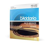 D'Addario Cuerdas Guitarra Acustica, Cuerdas de Guitarra, Cuerdas de Guitarra Acustica, EZ940 - Juego de cuerdas para guitarra acústica de bronce, 12-Cuerdas, Ligero, 010'-047'