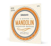 D'Addario – Cuerdas para mandolina EJ74 – Bronce fosforado – 8 cuerdas – Medio 11-40