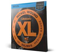 D'Addario Cuerdas para Bajo Eléctrico XL Nickel 50-135, Juego de 5 Cuerdas