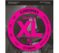 D'Addario Bajo Electrico Cuerdas | Cuerdas Bajo Electrico | Juego de Cuerdas Bajo Electrico | ECB81M Juego de Cuerdas, Plateado