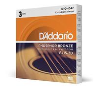 D'Addario EJ15-3D Cuerdas de Bronce Fosforado para Guitarra Acústica