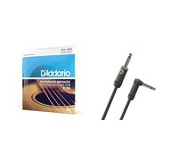 D'Addario EJ16 Phosphor Bronze Guitar Strings 12-53 Light with D'Addario American Stage Instrument Cable 6m