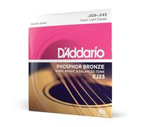 D'Addario Cuerdas Guitarra Acustica - Cuerdas de Guitarra - Cuerdas de Guitarra Acustica - EJ23 - Superligero, 9-45 - 1-Paquete, 1-Pack, Super Light, 9-45