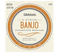 DAddario EJ55 5 String Banjo Strings Phosphor Bronze Medium 10-23
