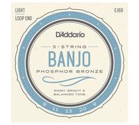 DAddario EJ69 5 String Banjo Strings Phosphor Bronze Light 9-20