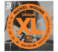 DAddario EXL110 10-46 Regular Light Electric Guitar Strings 3 Pack