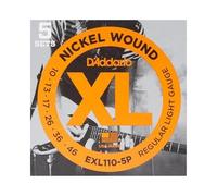 D'Addario EXL110-5P Cuerdas de Guitarra Eléctrica Bobinadas en Níquel, Regular Light, 10-46, 5 Juegos, 10-46, Regular Light, 5-Pack