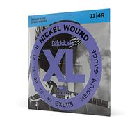 D'Addario EXL115 Cuerdas de guitarra eléctrica entorchadas en níquel, medio/blues-jazz rock, 11-49, 11-49, Med. Blues/Jazz Rock, 1-Pack