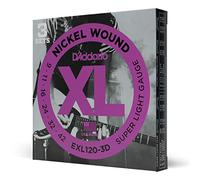 D'Addario EXL120-3D Cuerdas de Guitarra Eléctrica Bobinadas en Níquel, Súper Ligeras, 9-42, 3 Juegos, 9-42, Super Light, 3-Pack