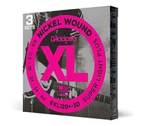 D'Addario EXL120+-3D Nickel Wound Electric Guitar Strings, Super Light Plus, 9.5-44, 3 Sets