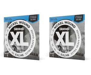 D'Addario EXL148 XL Nickel Wound Extra Heavy (.012-.060) Electric Guitar Strings (Paquete de 2)
